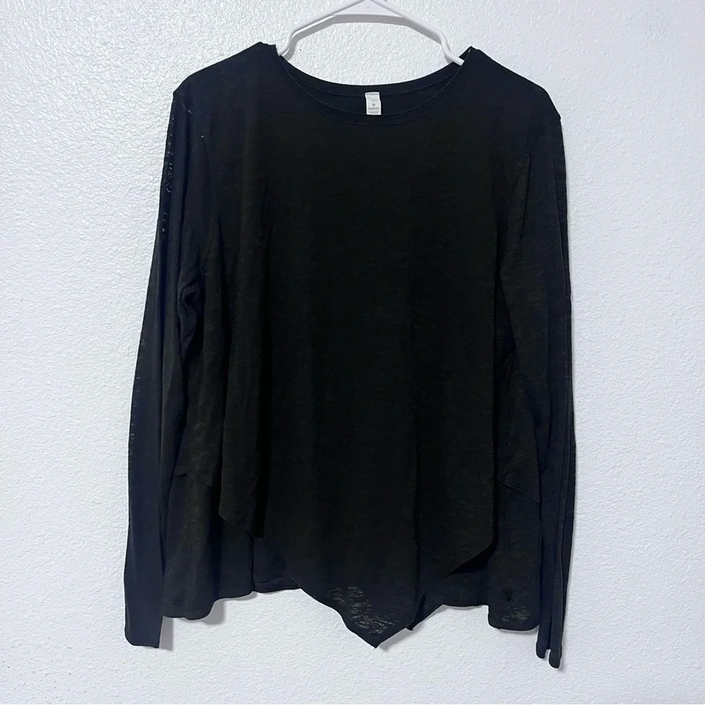 Lululemon Sweetest Day Long Sleeve *Burnout Black Size 12 - Picture 2 of 7